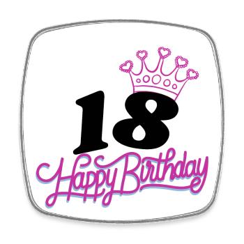 Joyeux Anniversaire Princess - 18 anniversaire - Magnet carré - blanc - Devant
