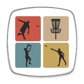 Disc Golf Vintage Sport Design / Gift Idea - Square fridge magnet - white - Front