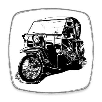 Krause Duo - Square fridge magnet - white - Front