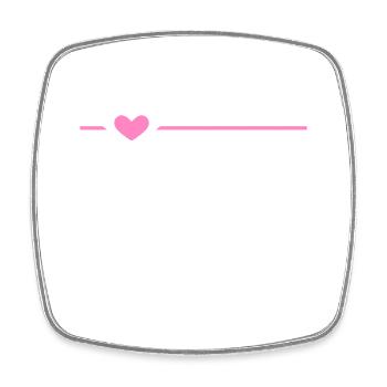 Linie Herz Strich Ornament Rosa - Viereckiger Kühlschrankmagnet - Weiß - Vorne