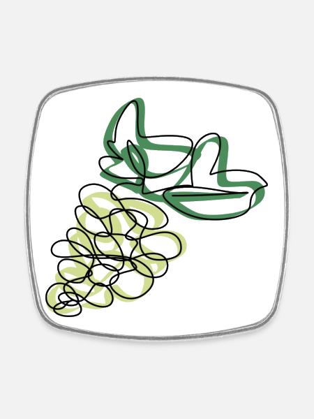 Raisins linéaires - Magnet carré - blanc