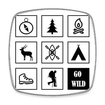 Outdoor Icons Speicher - Viereckiger Kühlschrankmagnet - Weiß - Vorne