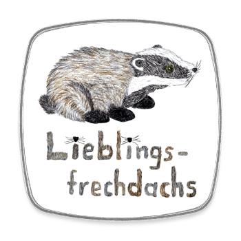 Lieblingsfrechdachs - Süßer Dachs in Aquarell - Viereckiger Kühlschrankmagnet - Weiß - Vorne