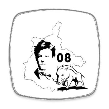 ardennes - Magnet carré - blanc - Devant