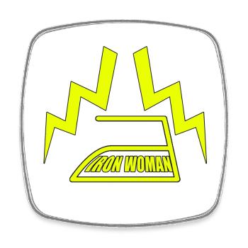 IRON WOMAN Blitz Super Mama Muttertag Geschenk - Viereckiger Kühlschrankmagnet - Weiß - Vorne