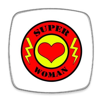 SUPER WOMAN Blitz Super Mom Mother's Day Gift - Square fridge magnet - white - Front