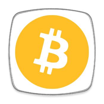 Bitcoin - Square fridge magnet - white - Front