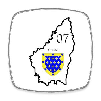 ardèche - Square fridge magnet - white - Front