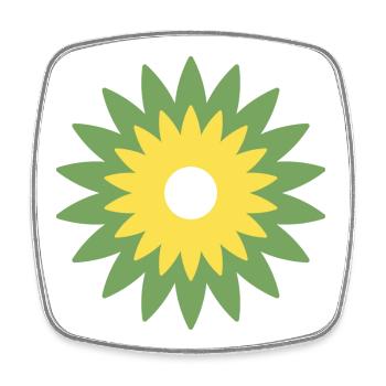 flower - Square fridge magnet - white - Front