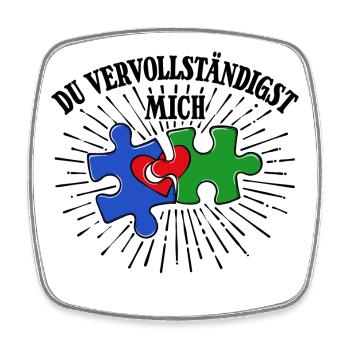 Romantisch Valentinstag Herz Statement - Viereckiger Kühlschrankmagnet - Weiß - Vorne