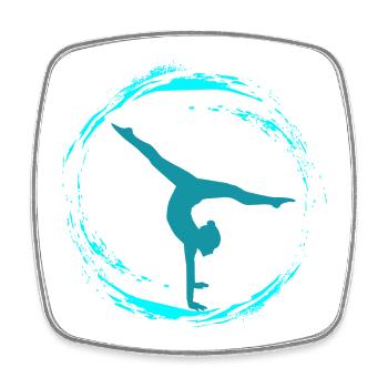 Gymnastique rythmique - Magnet carré - blanc - Devant