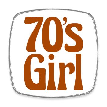 70s GIRL Siebziger Jahre 70s 70er - Viereckiger Kühlschrankmagnet - Weiß - Vorne