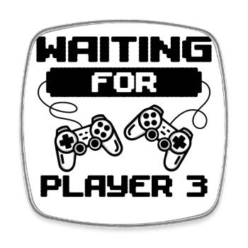 Gamer Gambler Pregnant Controller Statement - Square fridge magnet - white - Front