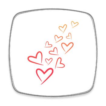 Heart Heart Pattern - Square fridge magnet - white - Front