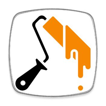 Painter's role with paint - Square fridge magnet - white - Front
