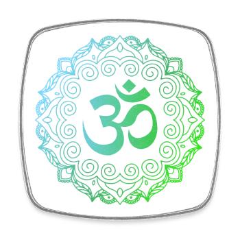 Yoga, Om-Mandala - Magnet carré - blanc - Devant