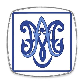Ave Maria - Viereckiger Kühlschrankmagnet - Weiß - Vorne