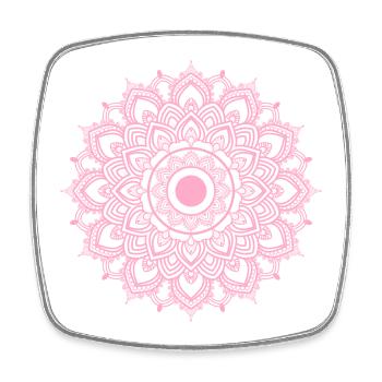 Mandala cercle Méditation Yoga Namaste Spirituel - Magnet carré - blanc - Devant