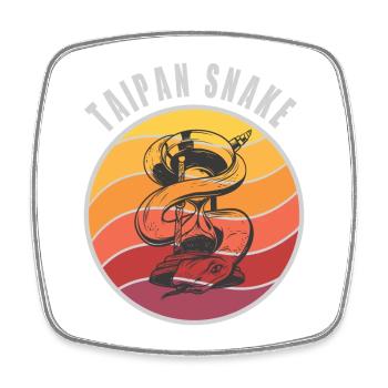 Conception de serpents Taipan / Idée cadeau - Magnet carré - blanc - Devant