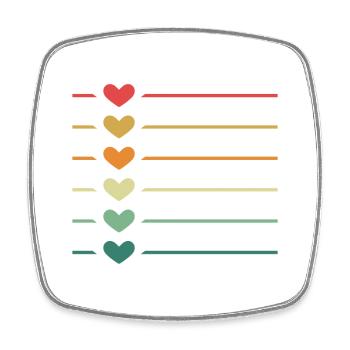 Line Heart Retro - Square fridge magnet - white - Front