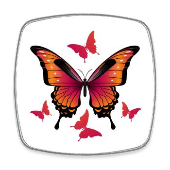 Schmetterlinge - Schmetterling - Viereckiger Kühlschrankmagnet - Weiß - Vorne