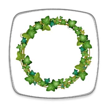decorative ivy wreath or ivy frame - Square fridge magnet - white - Front