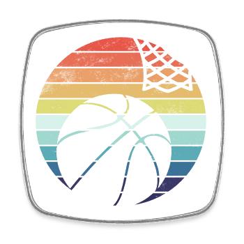 Basketball Basketballspieler - Viereckiger Kühlschrankmagnet - Weiß - Vorne