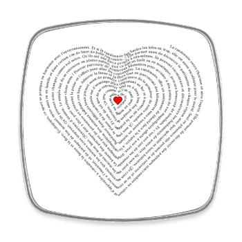 hiking heart - Square fridge magnet - white - Front