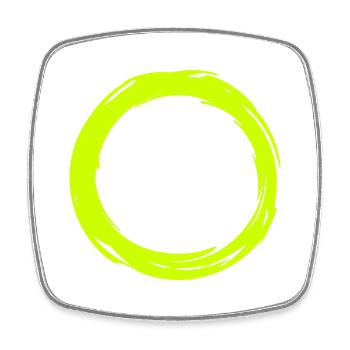 Kreis - Viereckiger Kühlschrankmagnet - Weiß - Vorne