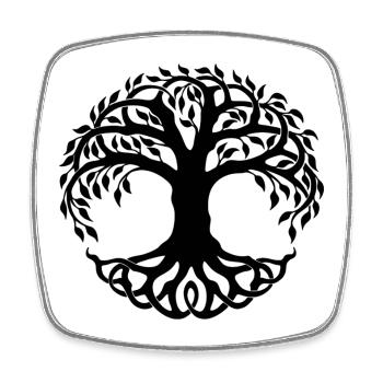 Yggdrasil - Square fridge magnet - white - Front