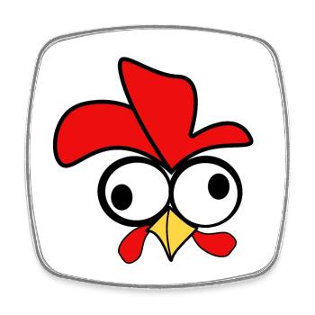 Rooster funny pictures - Square fridge magnet - white - Front