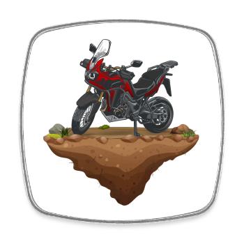 Africa Twin Enduro | Earth // Rot - Viereckiger Kühlschrankmagnet - Weiß - Vorne