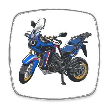 Africa Twin Enduro - solo blue - Viereckiger Kühlschrankmagnet - Weiß - Vorne