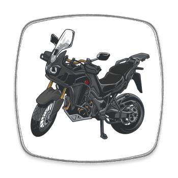 Africa Twin Enduro - solo black - Viereckiger Kühlschrankmagnet - Weiß - Vorne