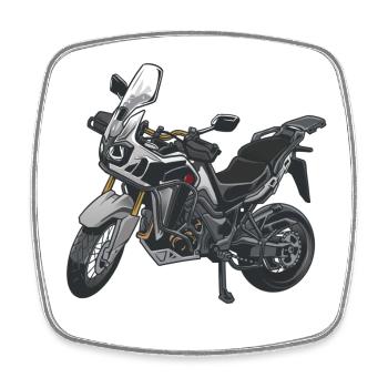Africa Twin Enduro - solo silver - Viereckiger Kühlschrankmagnet - Weiß - Vorne