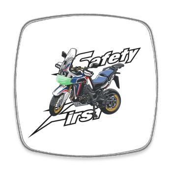 Africa Twin Enduro - safety first tricolor - Viereckiger Kühlschrankmagnet - Weiß - Vorne