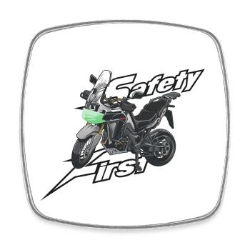 Africa Twin Enduro - safety first silber - Viereckiger Kühlschrankmagnet - Weiß - Vorne