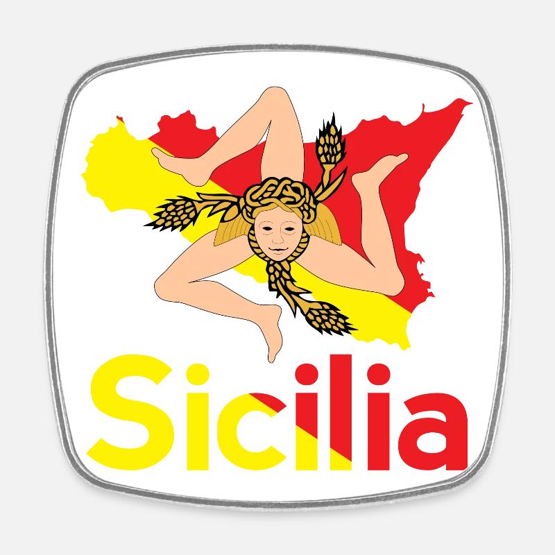 Trinacria Sicile Sicile Sicile idée cadeau - Magnet carré - blanc