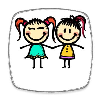 Buddy Best Friends - Square fridge magnet - white - Front