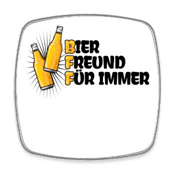 Bier Beste Freunde Lustige Sprüche - Viereckiger Kühlschrankmagnet - Weiß - Vorne