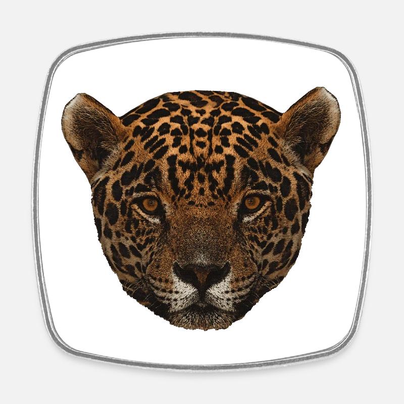 Assez gros chats, gros chat Onca visage - Magnet carré - blanc