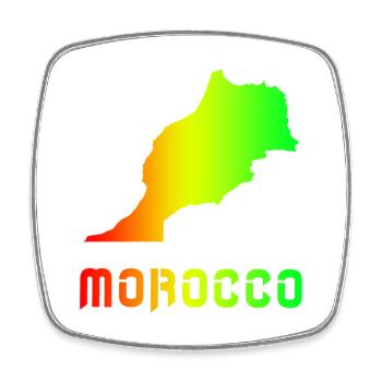 Maroc Arc-en-ciel Plan design / cadeau - Magnet carré - blanc - Devant