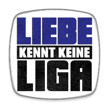 LIEBE KENNT KEINE LIGA | 2.Liga Absteiger Shirt - Viereckiger Kühlschrankmagnet - Weiß - Vorne