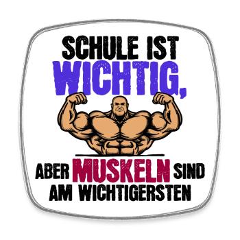Fitness Lustige Sprüche Muskeln - Viereckiger Kühlschrankmagnet - Weiß - Vorne