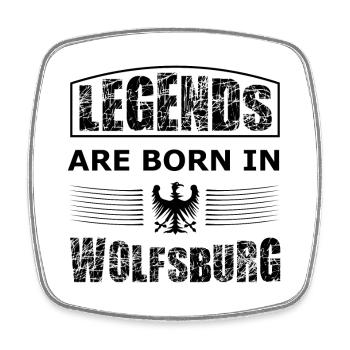Wolfsburg Legenden - Viereckiger Kühlschrankmagnet - Weiß - Vorne