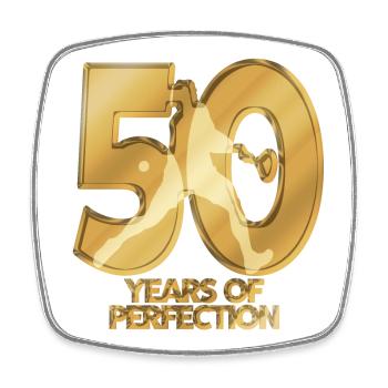 50 years - Square fridge magnet - white - Front