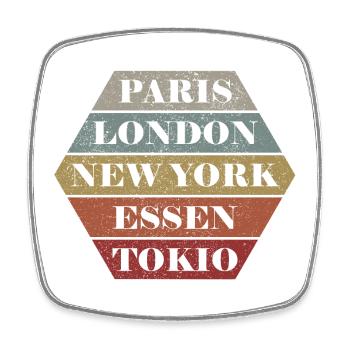 City Food Funny Essener Retro Coal Metropolis - Square fridge magnet - white - Front