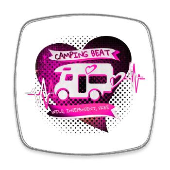 Camping Beat : La vie sauvage des campeurs - Magnet carré - blanc - Devant