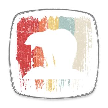 Bären-Regenbogen-Silhouette - Viereckiger Kühlschrankmagnet - Weiß - Vorne