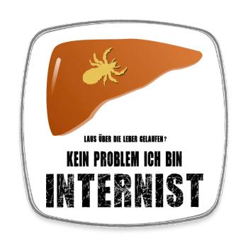 Arzt Innere Internist Laus Leber Geschenk lustig - Viereckiger Kühlschrankmagnet - Weiß - Vorne